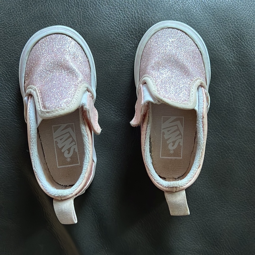 Toddler pink sparkly vans sz 5.5 *used*